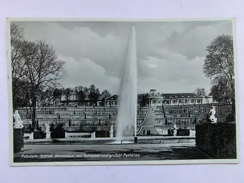 Alte AK Potsdam Schloß Sanssouci Terrassen Fontaine [aW718]