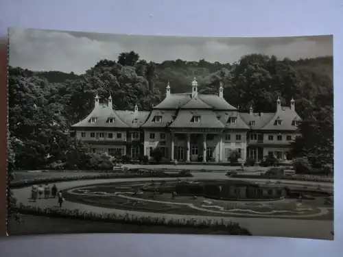 Alte AK Pillnitz Schloß und Park Bergpalais Lustgarten [aG442]