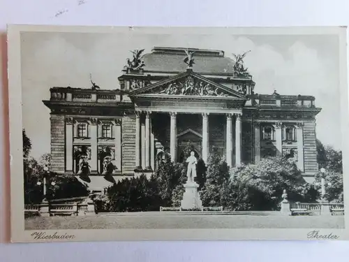 Alte AK Wiesbaden Theater [aJ529]