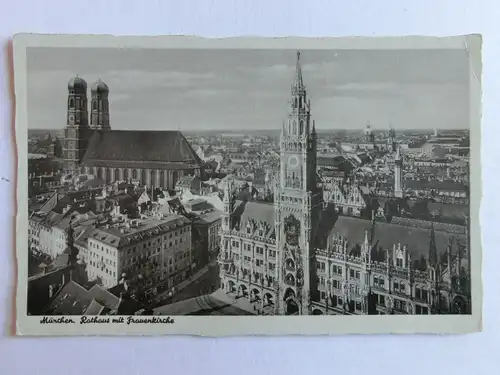 Alte AK München Rathaus Frauenkirche [aO282]