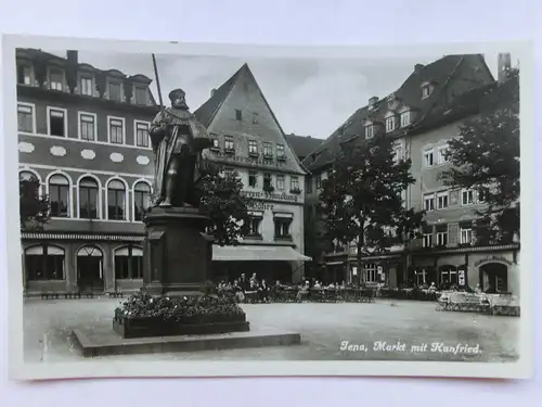 Alte AK Jena Markt mit Hanfried [aO834]