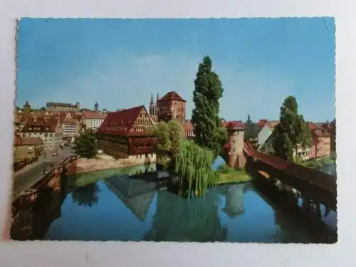 Alte AK Nürnberg Henkersteg Blick a. Burg [aN585]