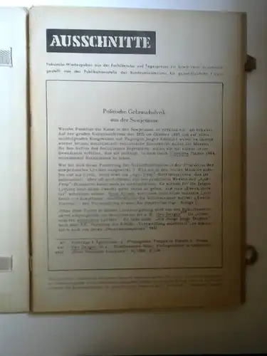 Bundesministerium für gesamtdeutsche Fragen (Hg.): Ausschnitte. Faksimile-Wiedergaben aus der Fachliteratur und Tagespresse der Sowjetzone. 
