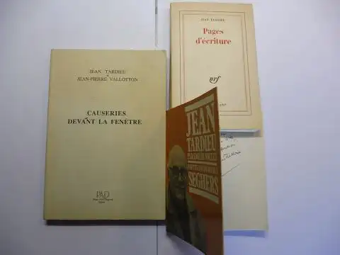 Tardieu *, Jean, Emilie Noulet (1) und Jean-Pierre Vallotton (2): KONVOLUT (3 TITELN) JEAN TARDIEU MIT 1 AUTOGRAPH: 1) Jean Tardieu * par Emilie Noulet (Poetes d`aujourd`hui 109) // 2) CAUSERIES DEVANT LA FENETRE // 3) Pages d`ecriture. 