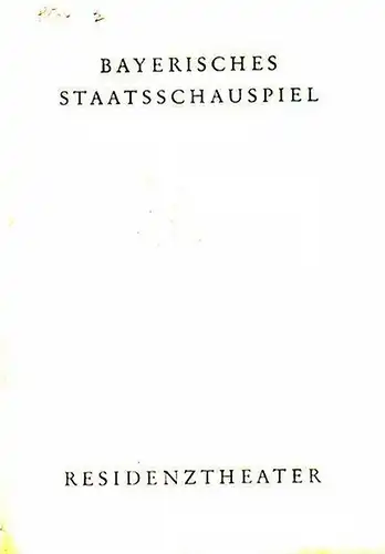 München. - Residenztheater. - Bahr, Hermann: Programmheft zu: 'Das Konzert'. Spielzeit 1961 / 1962. Blätter des Bayerischen Staatsschauspiels, Heft 9. Komödie in drei Akten. Inszenierung:...