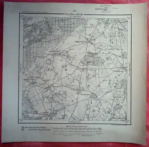 Beerfelde: Beerfelde / Topographische Karte: Karte des Landes zunächst um Berlin. 52: Sect. Beerfelde. Maßstab 1: 50 000 der natürlichen Länge. 175: Kreis Lebus...