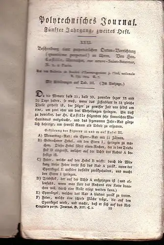 Polytechnisches Journal. Hrsg. v. Johann Gottfried  Dingler: Polytechnisches Journal. Band 14. Heft 2. (1824). (5. Jahrgang, 2. Heft ). 