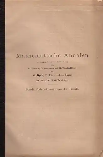 Ritter, Ernst: Die eindeutigen automorphen Formen vom Geschlecht Null, eine Revision und Erweiterung der Poincare ' schen Sätze.  Sonderabdruck aus: Mathematische Annalen, Band 41...