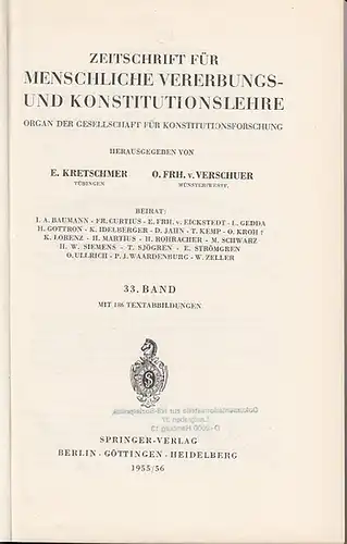 Zeitschrift für [angewandte Anatomie und] Konstitutionslehre.  - Herausgegeben von J. Tandler, A. Frhr. Von Eiselsberg, A. Kolisko, F.Martius, F. Chvostek, H. Braus, E.Kallius, G...