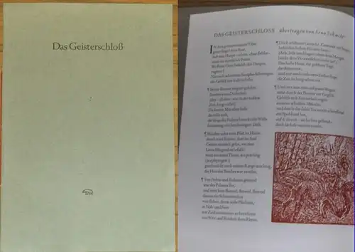 Poe, Edgar Allan / Wölnig, Jürgen (Ill.): Das Geisterschloß / Geisterschloss . Aus dem Amerikanischen von Arno Schmidt.  Mit 2 farbigen Holzschnitten von Jürgen Wölbing. 