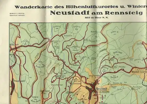 Sterzing, H: Wanderkarte des Höhenluftkurortes und Wintersportplatzes Neustadt am Rennsteig. Maßstab 1:33 333. 