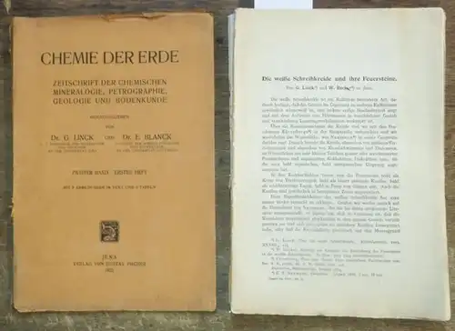 Chemie der Erde. - Linck, G. / Blanck, E. (Hrsg.). - W. Becker / A. Rieser / Fr. Klander / J. M. Debrescu - Cluy / B. Gossner: Chemie der Erde. Zweiter ( 2. ) Band, erstes  ( 1. ) Heft. Zeitschrift der chemischen Mineralogie, Petrographie, Geologie und Bo