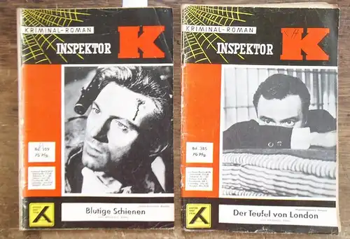 Inspektor K. - Kendall King: Kendall King. Konvolut mit 2 Heften. Enthalten sind: 1) Der Teufel von London. Bd. 385.   2) Blutige Schienen. Bd. 359. 