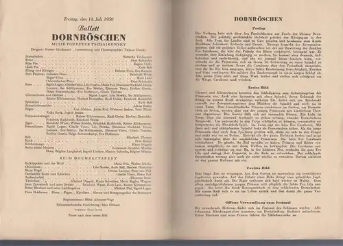 Berlin. Deutsche Staatsoper. - Musik Tschaikowsky, Peter: Dornröschen. Ballett Spielzeit 1949 / 1950. Dirigent Großmann, Gustav. - Inszenierung  / Choreographie Gsovky, Tatjana. - Mit...