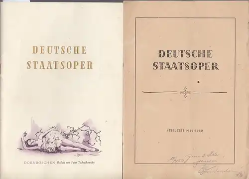 Berlin . Deutsche Staatsoper. Musik:  Tschaikowsky, Peter: Dornröschen. Ballett.  Spielzeit 1950.  Dirigent: Großmann, Gustav. - Inszenierung / Choreographie: Gsovsky, Tatjana. - Darsteller:...