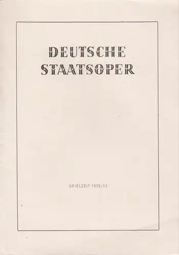 Berlin . Deutsche Staatsoper. - Hindemith. - Brahms. - Tschaikowski: VII. Sinfonie - Konzert der Staatskapelle : Hindemith, Paul / Brahms, Johannes / Tschaikowski, Peter I.  Dirigent: Schüler, Johannes. 