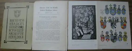 Schweizer Archiv für Heraldik. - Schweizerische Heraldische Gesellschaft. - Paul Ganz u. a. (Red.): Schweizer (Schweizerisches) Archiv für Heraldik. 1899, No. 1. Jahrgang / annee XIII. Archives heraldiques suisses. 