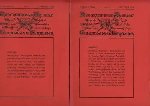 Kruimel, H.L. (Red.) - S.M. Melchior (Uitgever): Nederlandsch Archief voor Genealogie en Heraldiek. 1. Jaargang 1938 Nr. 1 - 3 (September - November). 3 brochures. 