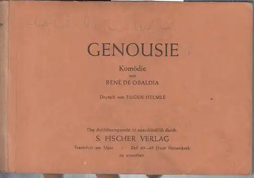 Obaldia, Reneé de: Genousie. Komödie. Deutsch von Eugen Helmle. 