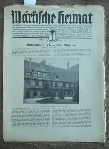 Märkische Heimat - Tesch, Richard (Schriftltg.). - Franz Lederer / Karl Demmel /  (Autor): Märkische Heimat. 2. Jahrgang - Januar 1924 - Nr. 1...