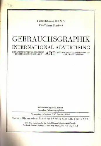 Gebrauchsgraphik. - Hölscher, Eberhard: Thomas Theodor Heine. In: Gebrauchsgraphik 1964. Monatsschrift zur Förderung künstlerischer Reklame. Jahrgang 5, Heft Nr. 3. International advertising art. Fifth Volume, Number 3. Herausgeber: H. K. Frenzel. 