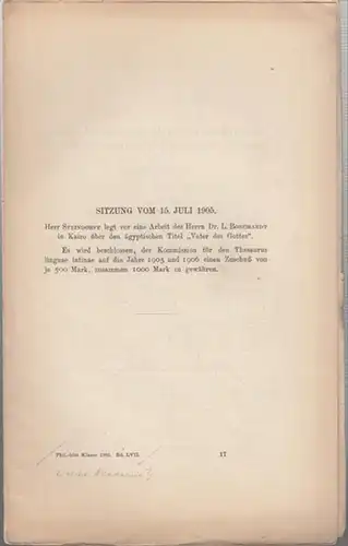 Borchardt, Ludwig: Der ägyptische Titel ' Vater des Gottes ' als Bezeichnung für ' Vater oder Schwiegervater des Königs. ' (Philolog.-historische Klasse der  Königl. Sächsischen Gesellschaft  der Wissenschaften zu Leipzig, Bd. LVII, 1905). 