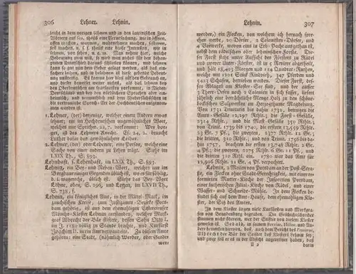 Lehnin. - Johann Georg Krünitz: Lehnin. - Aus: Krünitz  Oeconomische Encyclopädie, oder allgemeines System der Staats- Stadt- Haus- und Landwirtschaft, in alphabetischer Ordnung. - Hier beginnend mit Lehnen und endend mit Lehr - begierig. 