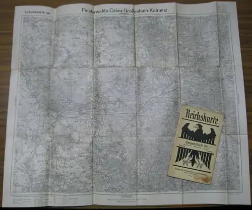 Reichskarte Finsterwalde. - Reichsamt für Landesaufnahme Berlin: Reichskarte, Einheitsblatt 89: Finsterwalde - ( Calau ) - Großenhain - Kamenz. 1922 und 1933. - Maßstab 1 : 100 000. Einfarbig / Schwarzdruck. 