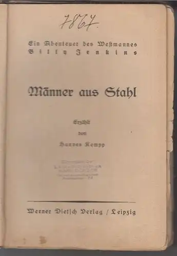 Billy Jenkins. - Hannes Kempp: Billy Jenkins - Männer aus Stahl ( = Bücher der Spannung ). 