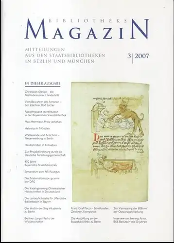 Bibliotheksmagazin. - Herausgeber: Rolf Griebel / Barbara Schneider-Kempf. - Beiträge: Martin Hollender / Birte Timmermann über Rolf Escher / Wolfgang-Valentin Ikas u. a: Bibliotheksmagazin. 3...