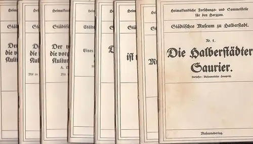 Hemprich, August, C. Becker, Eduard Damköhler - Städtisches Museum zu Halberstadt - Heimatkundliche Forschungs- und Sammelstelle für den Harzgau: Konvolut, bestehend aus 8 Titeln: 1)...