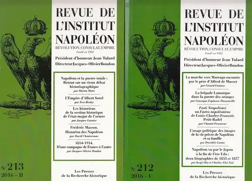 Revue de l' Institut Napoleon. - Boudon, Jacques-Olivier (Dir.) / Eric Ledru (Réd.) / Collectif d'auteurs: Revue de l' Institut Napoleon. No. 212 / 213 - Année 2016 - I / II.- Révolution, Consulat, Empire. Fondé en  1932. 