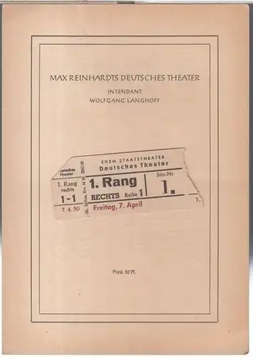 Berlin, Max Reinhardts Deutsches Theater. - Intendanz und Regie: Wolfgang Langhoff. - Friedrich Wolf: Programmheft zu: Tai Yang erwacht. - Ein Schauspiel mit einem Vorspiel...