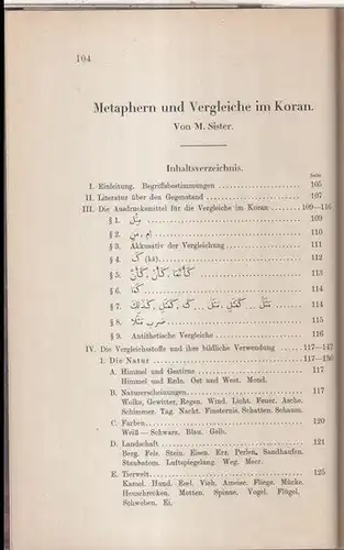 Sister, M: Metaphern und Vergleiche im Koran. - Sonderabdruck aus: Mitteilungen des Seminars für Orientalische Sprachen zu Berlin, Jahrgang XXXIV, Westasiatische Studien. 