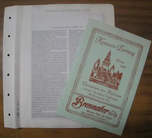 BerlinArchiv herausgegeben von Hans-Werner Klünner und Helmut Börsch-Supan: Konzer-Zeitung der 'Terrassen am Halensee', 1906 ( = Berlin-Archiv, BE 1266, herausgegeben von Hans-Werner Klünner und Helmut Börsch-Supan). 