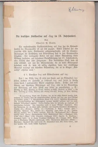 ZfbW, Zeitschrift für deutsche Wortforschung. - Davis, Charles G. / A. Götze / Gustav Chrismann u. a: Charles G. Davis - Die deutschen Substantiva auf...