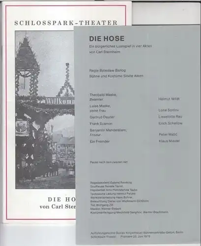 Berlin, SchloßparkTheater. - Hans Lietzau: Programmheft zu: Die Hose - Spielzeit 1977 / 1978, Heft 102. Lustspiel von Carl Sternheim. - Regie: Boleslaw Barlog...