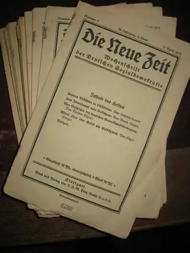 Neue Zeit, Die. - Kautsky, Karl und H. Cunow (Hrsg.). - A. Bebel, E. Bernstein, Fr. Engels, P. Lafargue, Aveling, Marx-Aveling, F. Mehring, M. Schippel, F.A. Sorge (u.a. Autoren): Die Neue Zeit. 36. Jahrgang 2. Band 1918. Fast komplette Folge von 24 Hefte