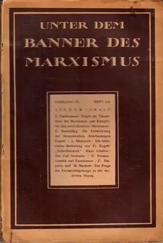 Unter dem Banner des Marxismus. - Schulz, Willi / Tilemann, Karl (Red.): Unter dem Banner des Marxismus. IX. Jahrgang 1935, Heft 5/6 (Dezember). 