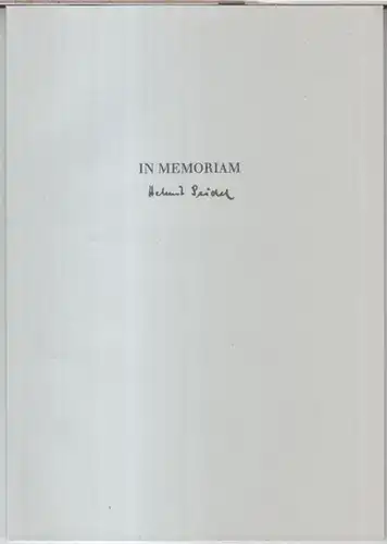 Seidel, Helmut ( 1929 - 2007 ). - mit Beiträgen von Karlen Vesper, Reinhard Mocek, Siegfried Kätzel, Christian Schlüter u. a: In memoriam Helmut Seidel. 