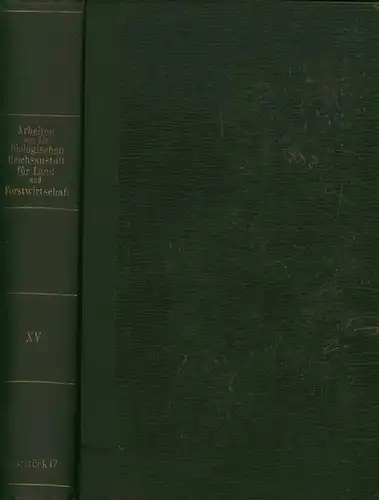 Biologische Reichsanstalt. - Gg. Schweizer, Hans Sachtleben, G. Korff, F. Ottensooser, Heinrich Gasow, Albrecht Hase, Erich Köhler, K.O. Müller, Elisbaeth Weber, H. Goffart, Rudolf Lieske...