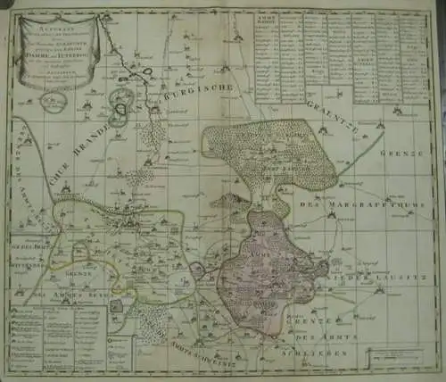 Dahme. -  Jüterbog. - Schenk, P: Accurate Geographische Delineation Derer Zum Fürstenthum Querfurth gehörigen zwey Aemmter Dahme und Iüterbog mit allen angrenzenden Staedten Flecken...