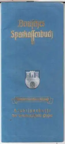 Sparkassenbuch. - Stadtsparkasse der Gauhauptstadt Posen. - Willi Moll, Deutsches Sparkassenbuch Nr. 124758 für Willi Moll. - Ausgefertigt von der Stadtsparkasse der Gauhauptstadt Posen