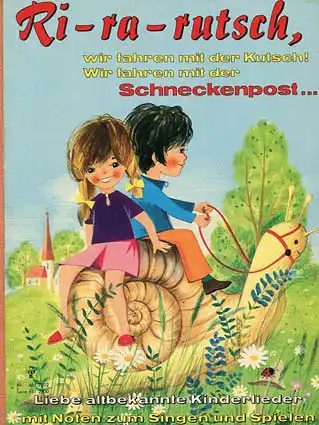 Ri-ra-rutsch, wir fahren mit der Kutsch! Wir fahren mit der Schneckenpost … Liebe altbekannte Kinderlieder mit Noten zum Singen und Spielen. 