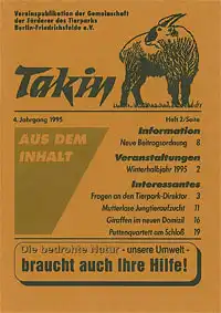 Takin (Vereinspublikation), 4. Jahrgang, Heft 2/1995. 