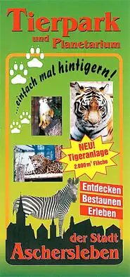 Faltblatt Tierpark und Planetarium Aschersleben - Kurzführer. 