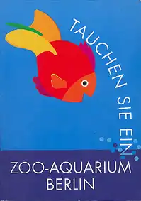 Wegweiser Aquarium, 4. Auflage (blau, Zeichnung roter Fisch). 