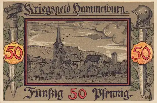 Kriegsgeld der Stadt Hammelburg in Franken. Notgeld