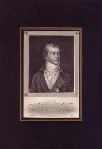 PORTRAIT Karl Christian Ernst von Bentzel-Sternau. (1767 Mainz - 1849 Mariahalden am Zürichsee, Staatsmann und Schriftsteller). Brustbild im Dreiviertelprofil. Stahlstich von Nordheim nach dem Gemälde...