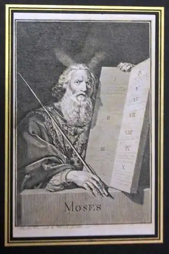 PORTRAIT Moses. Halbfigur im Dreiviertelprofil. Kupferstich v. Winterhalder nach Schuler, Moses